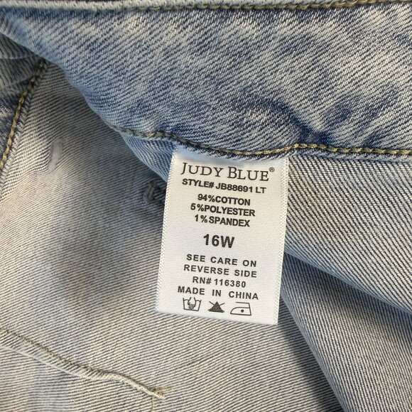 Judy Blue Women’s Jeans Size 16W High Waist Jogger Pull-On 88691 LT Blue F570 - Picture 5 of 14
